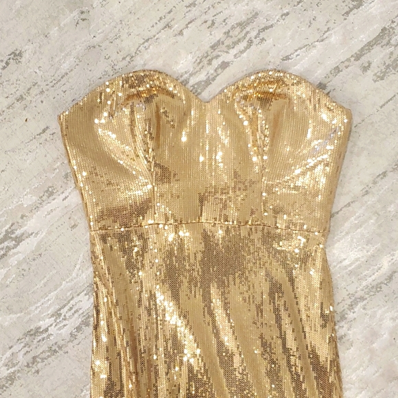Gorgeous Golden Sequin Dress - Size Medium - Made by Ariabyaa Designer - Picture 2 of 11